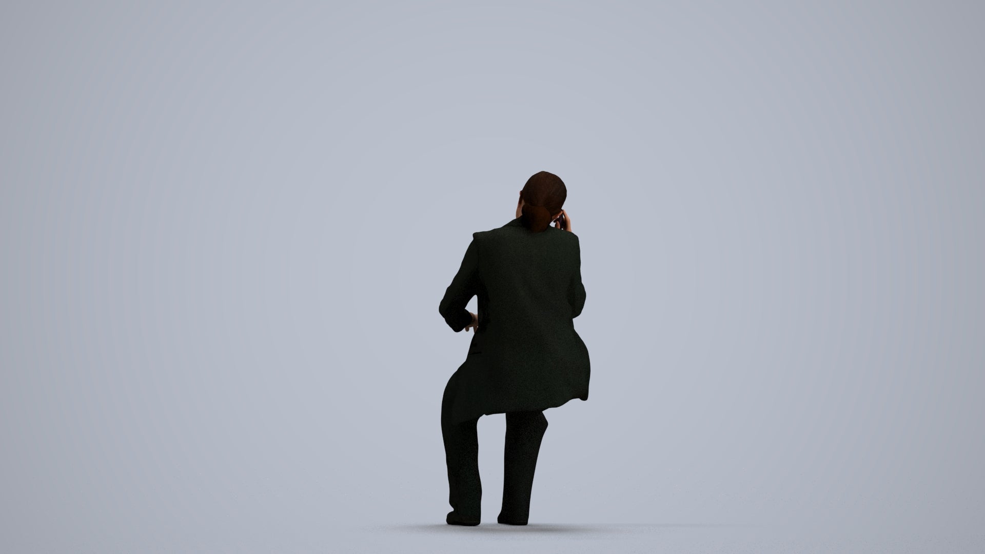 scanned 3D woman business, photogrammetry people for Enscape and V-Ray, front view render