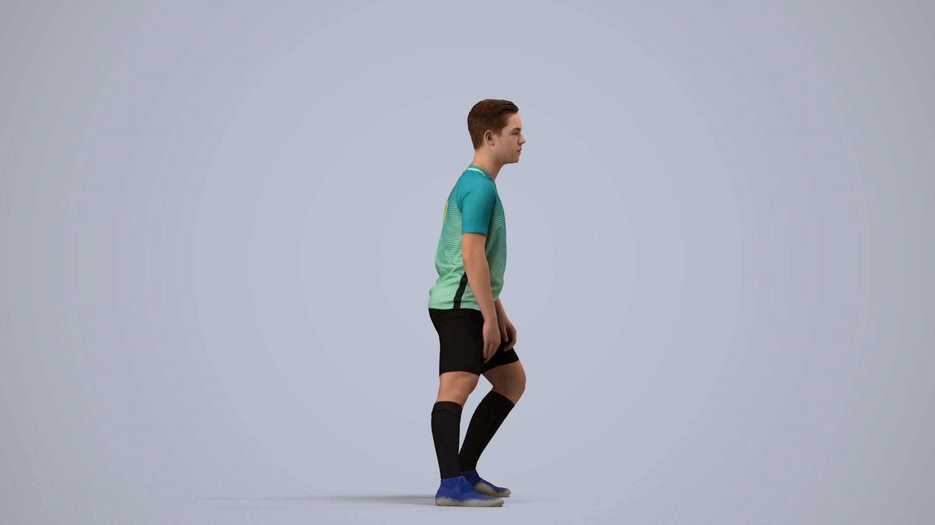 realistic 3D people boy sport, render-ready for V-Ray and Corona, FBX OBJ, side view render