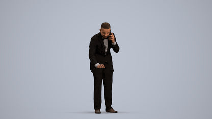 3D people model man business, scanned human for 3ds Max rendering, standing pose render