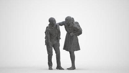 3D scanned girl kids, photorealistic archviz people for Enscape and SketchUp, three-quarter front view render