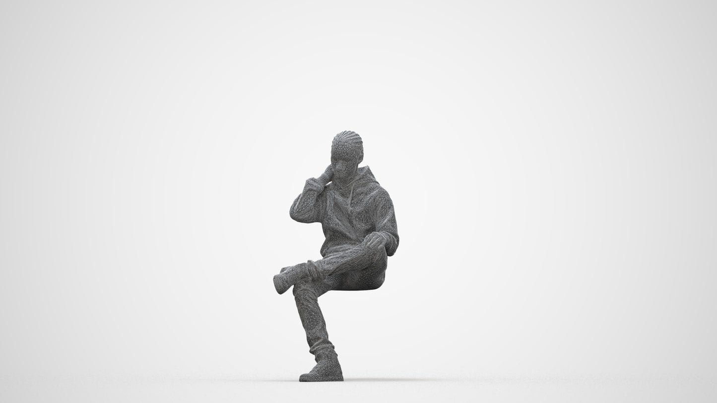 3D scanned boy kids casual, photorealistic archviz people for Enscape and SketchUp, wireframe back view