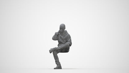 3D scanned boy kids casual, photorealistic archviz people for Enscape and SketchUp, wireframe back view