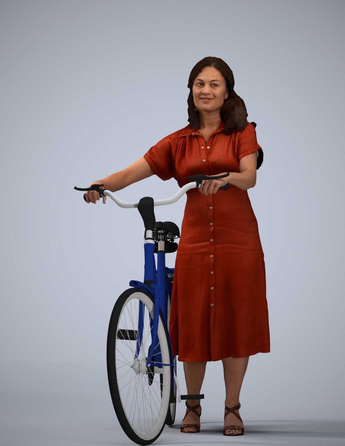 3D people model woman casual mix, scanned human for 3ds Max rendering