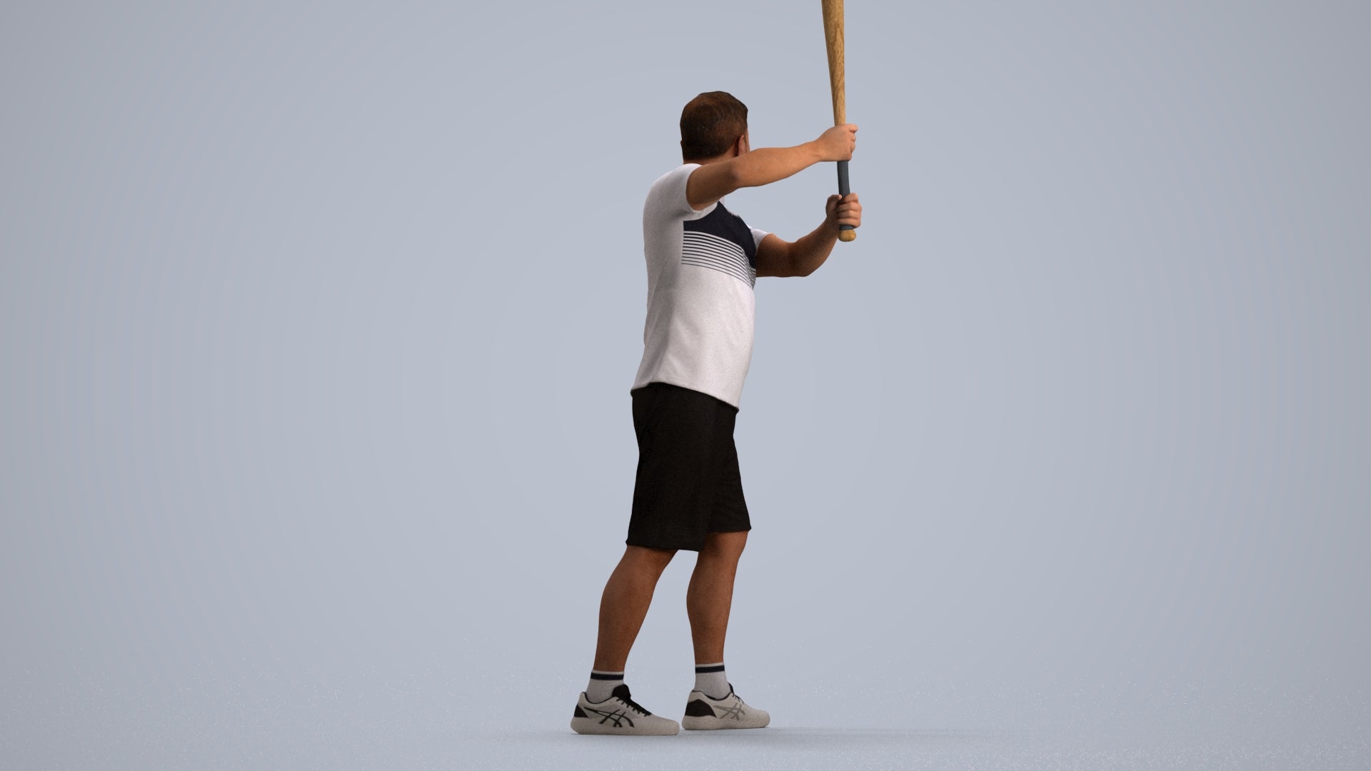 3D scanned man sport, photorealistic archviz people for Enscape and SketchUp, front view render