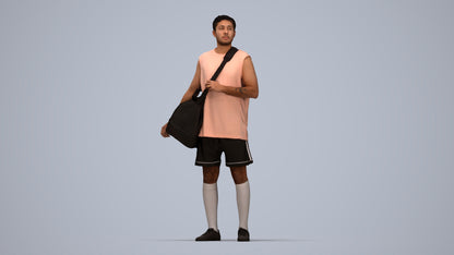scanned 3D man sport, photogrammetry people for Enscape and V-Ray, top-down view render