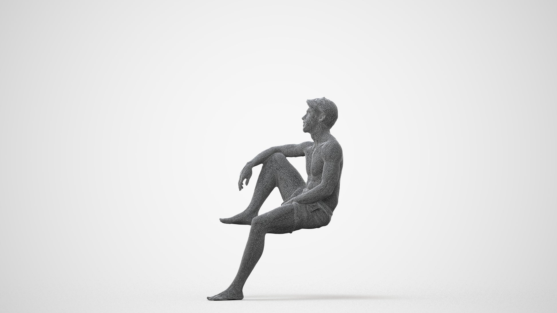 realistic 3D people man pool, render-ready for V-Ray and Corona, FBX OBJ, square thumbnail