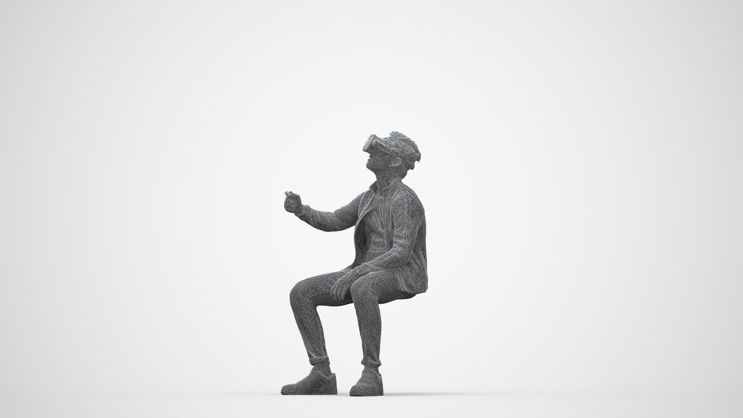 3D people model boy casual kids, scanned human for 3ds Max rendering, wireframe back view