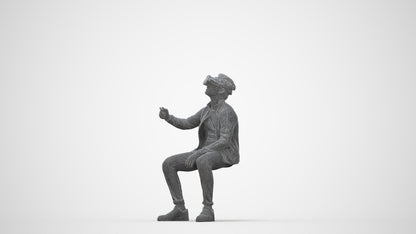 3D people model boy casual kids, scanned human for 3ds Max rendering, wireframe back view