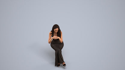 scanned 3D woman business formal, photogrammetry people for Enscape and V-Ray, back view render