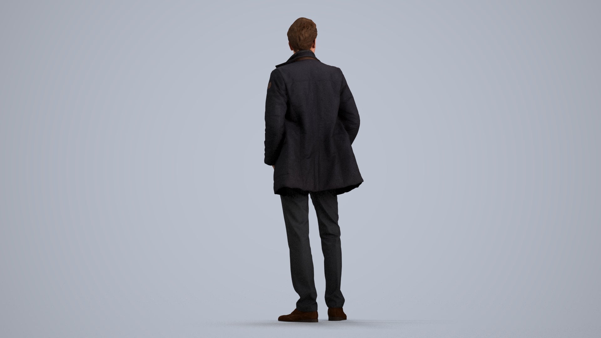 3D scanned man standing casual, photorealistic archviz people for Enscape and SketchUp, front view render