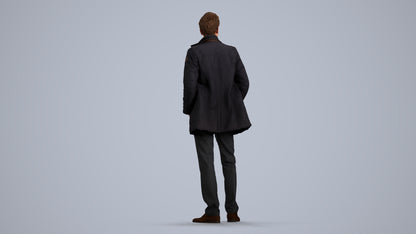 3D scanned man standing casual, photorealistic archviz people for Enscape and SketchUp, front view render