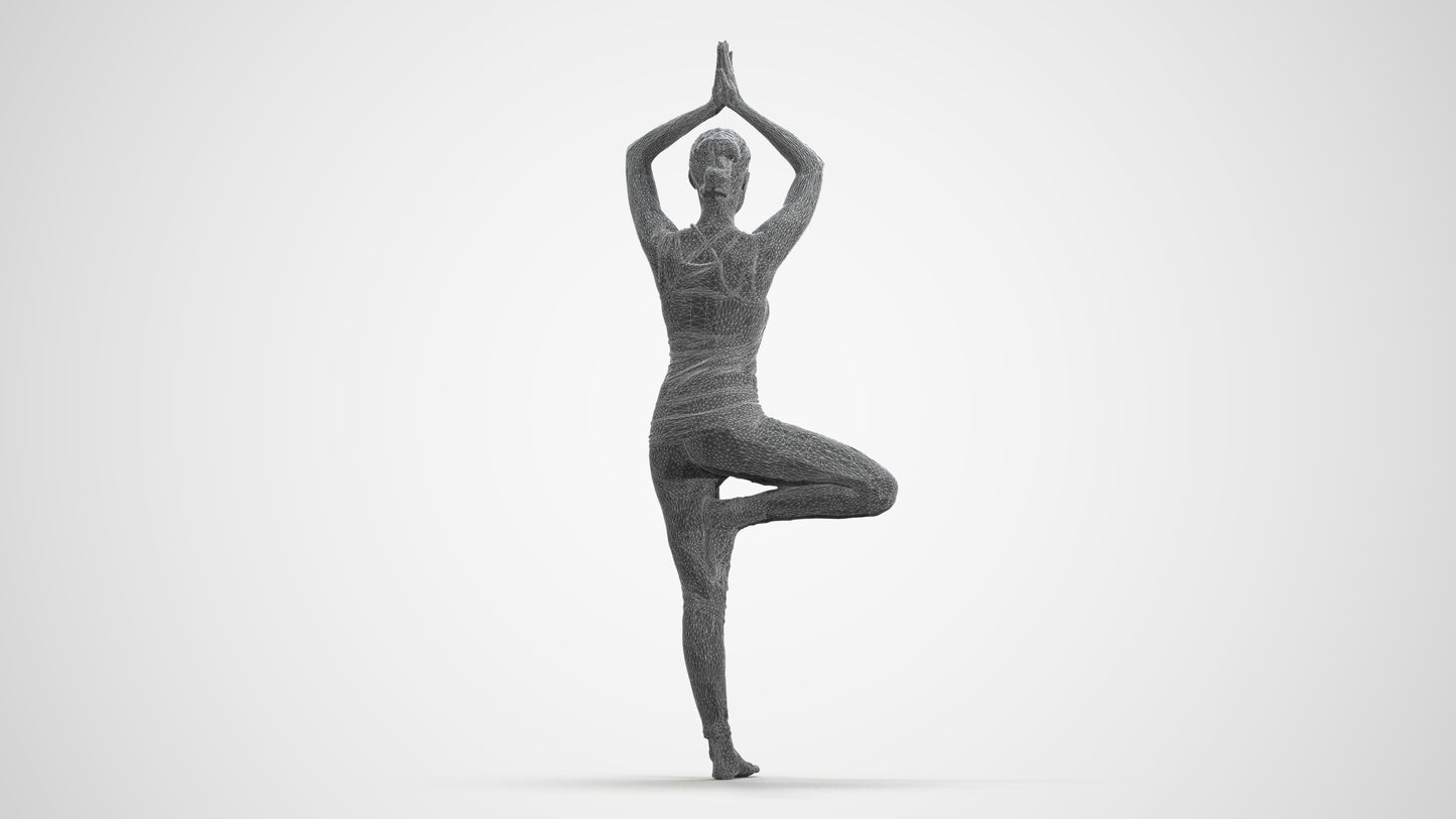 realistic 3D people woman sport, render-ready for V-Ray and Corona, FBX OBJ, wireframe front view