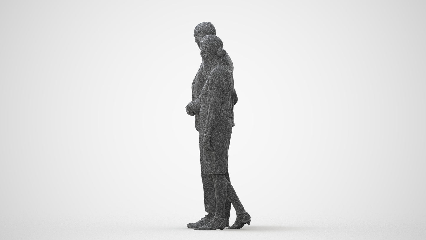 realistic 3D human senior woman business kids, archviz people FBX OBJ for Blender, square thumbnail