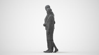 realistic 3D human senior woman business kids, archviz people FBX OBJ for Blender, square thumbnail