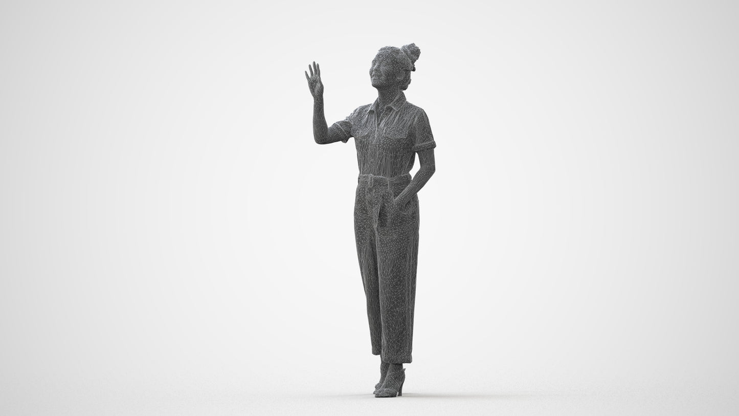 photogrammetry 3D woman business standing, realistic human model archviz FBX, square thumbnail