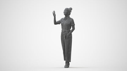 photogrammetry 3D woman business standing, realistic human model archviz FBX, square thumbnail