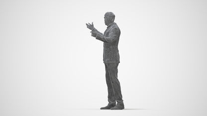 realistic 3D people man business, render-ready for V-Ray and Corona, FBX OBJ, wireframe back view
