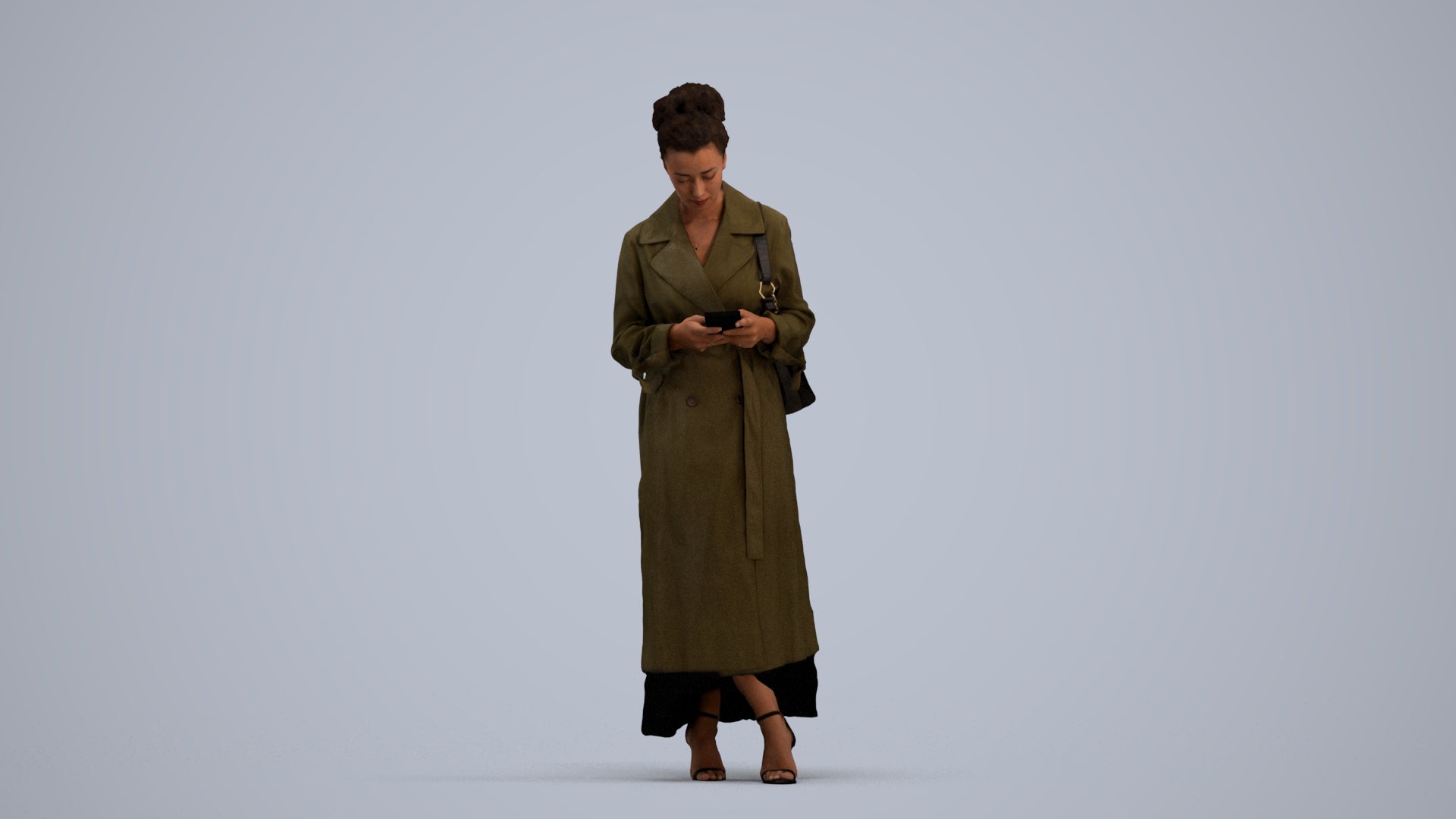 scanned 3D woman business standing, photogrammetry people for Enscape and V-Ray, standing pose render
