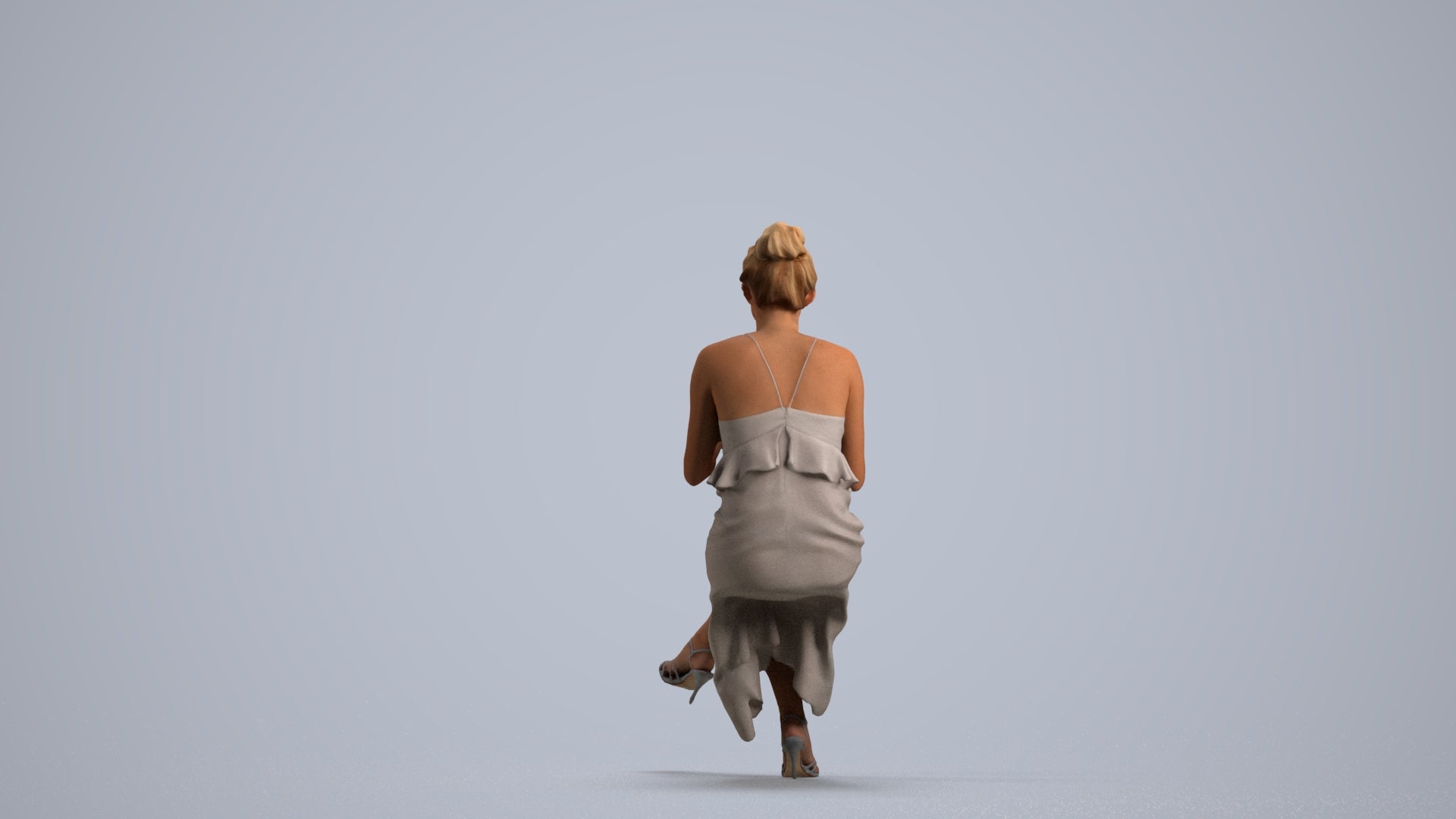 scanned 3D woman formal formalaffairs, photogrammetry people for Enscape and V-Ray, front view render