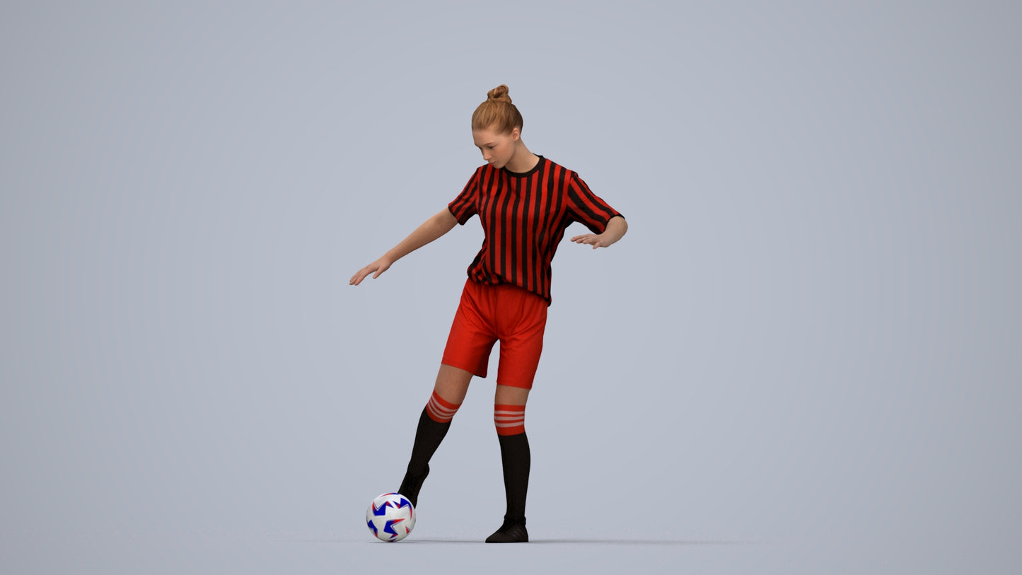 realistic 3D girl sport, scanned archviz people for Blender and 3ds Max, top-down view render