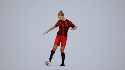 realistic 3D girl sport, scanned archviz people for Blender and 3ds Max, top-down view render
