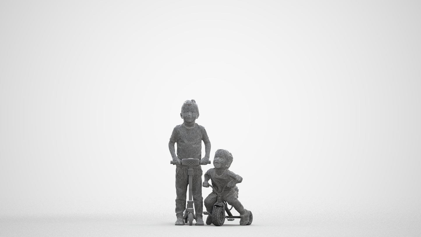 realistic 3D people boy casual kids, render-ready for V-Ray and Corona, FBX OBJ, three-quarter front view render