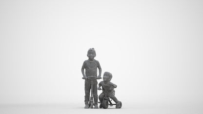 realistic 3D people boy casual kids, render-ready for V-Ray and Corona, FBX OBJ, three-quarter front view render