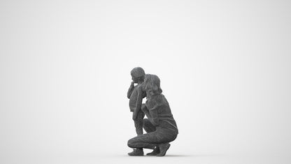 realistic 3D human girl casual kids, archviz people FBX OBJ for Blender, square thumbnail