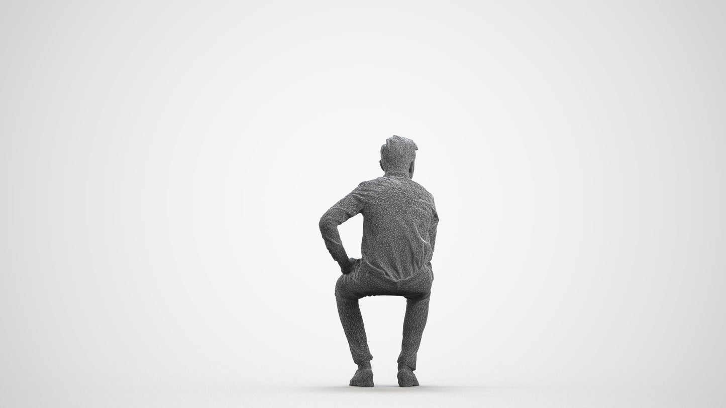 3D scanned boy kids, photorealistic archviz people for Enscape and SketchUp, wireframe front view