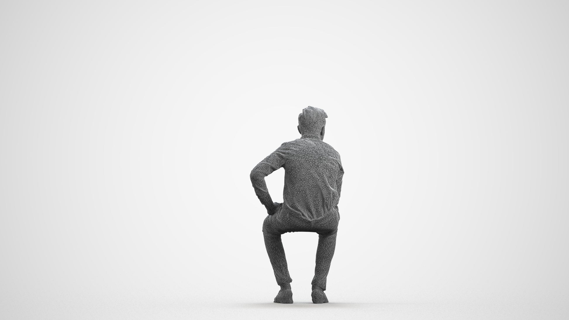 3D scanned boy kids, photorealistic archviz people for Enscape and SketchUp, wireframe front view