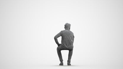 3D scanned boy kids, photorealistic archviz people for Enscape and SketchUp, wireframe front view