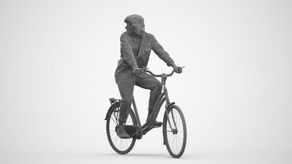 photogrammetry 3D man casual cycling, realistic human model archviz FBX, three-quarter front view render