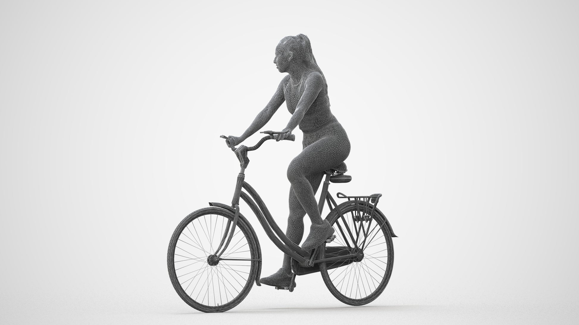 realistic 3D people woman sport cycling, render-ready for V-Ray and Corona, FBX OBJ, square thumbnail