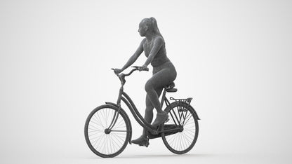 realistic 3D people woman sport cycling, render-ready for V-Ray and Corona, FBX OBJ, square thumbnail
