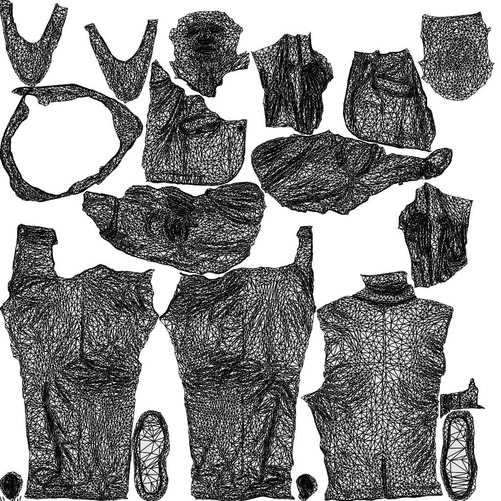 3D human model senior man business, photogrammetry scanned person for archviz, wireframe top-down view