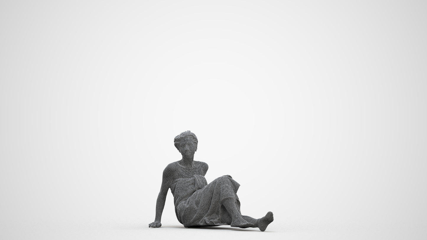 realistic 3D woman bathroom, scanned archviz people for Blender and 3ds Max, three-quarter front view render