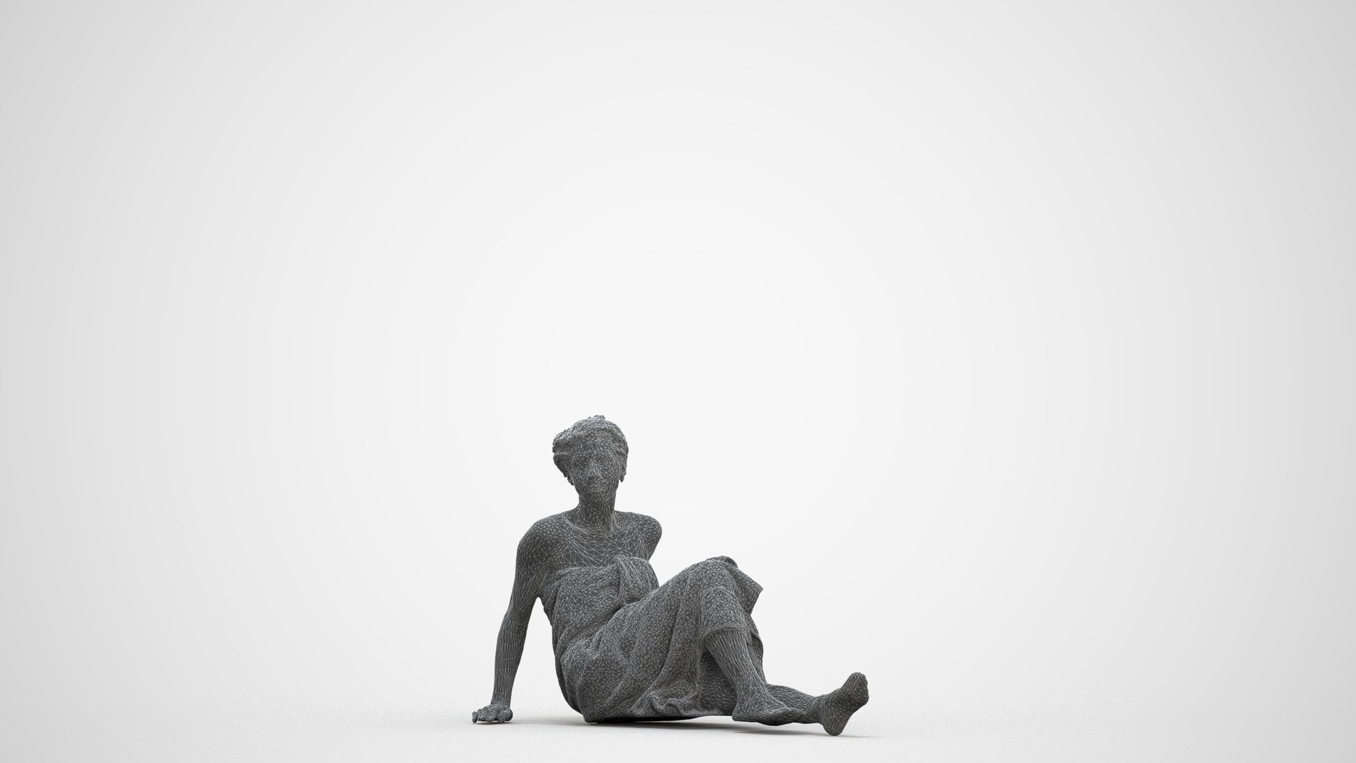 realistic 3D woman bathroom, scanned archviz people for Blender and 3ds Max, three-quarter front view render