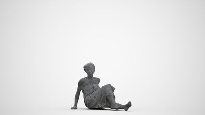 realistic 3D woman bathroom, scanned archviz people for Blender and 3ds Max, three-quarter front view render