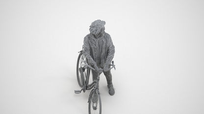 photogrammetry 3D man casual shopping, realistic human model archviz FBX, wireframe three-quarter view