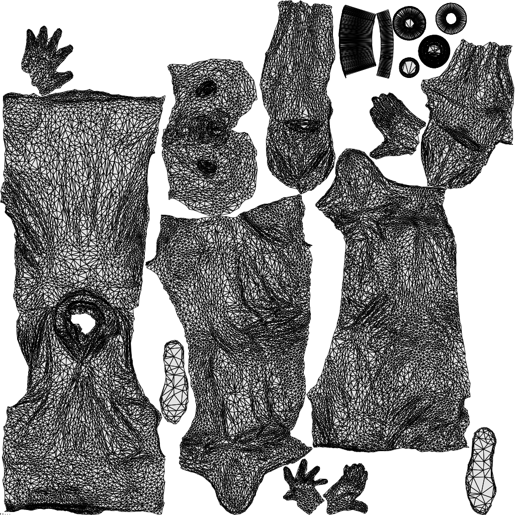3D scanned senior man standing casual, photorealistic archviz people for Enscape and SketchUp, wireframe top-down view