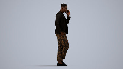 scanned 3D man formal formalaffairs, photogrammetry people for Enscape and V-Ray, side view render