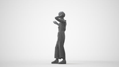 realistic 3D human senior woman casual standing, archviz people FBX OBJ for Blender, square thumbnail