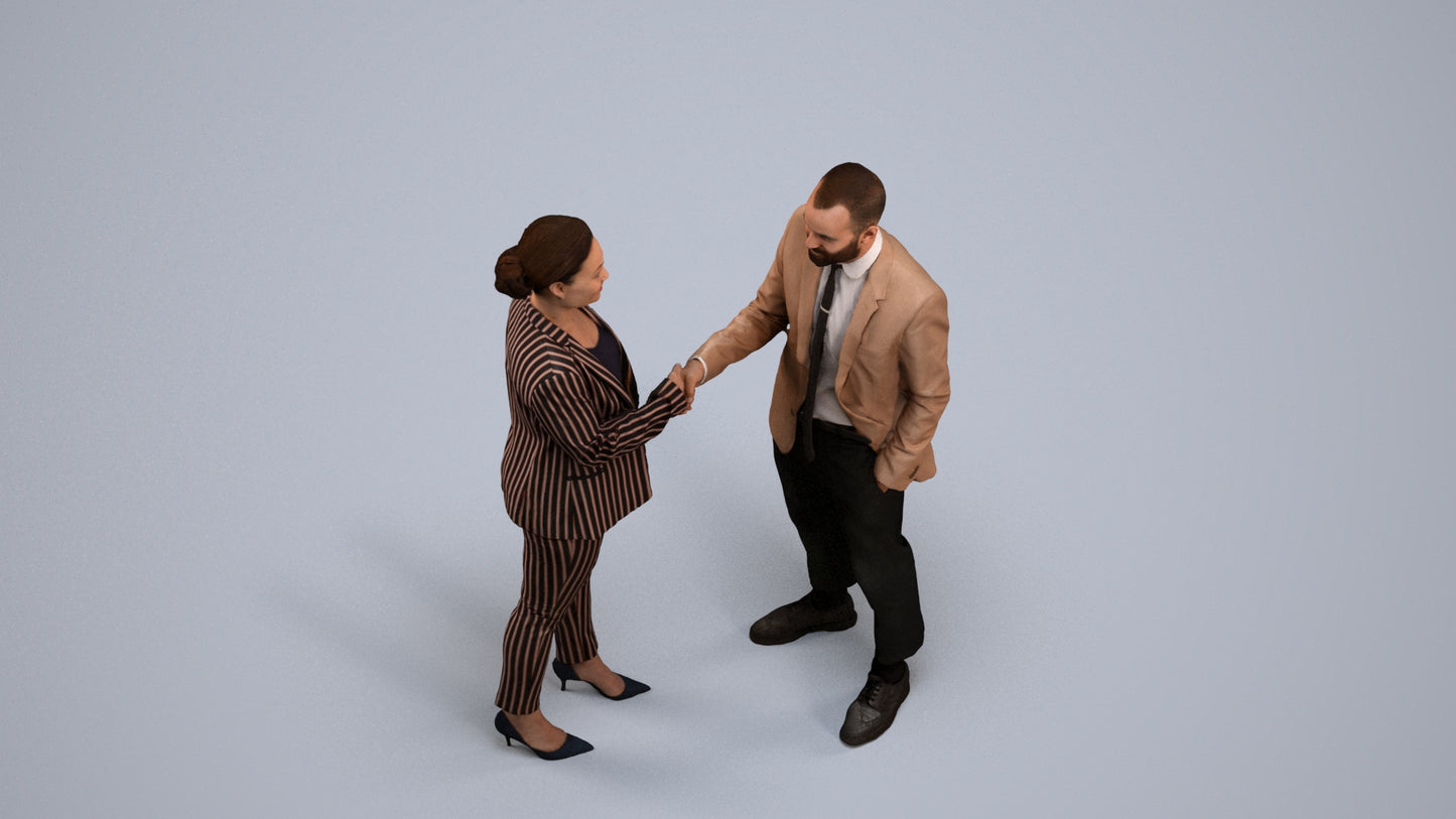 realistic 3D woman business, scanned archviz people for Blender and 3ds Max, back view render