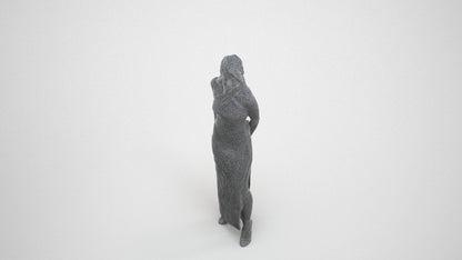 3D scanned woman formalaffairs formal, photorealistic archviz people for Enscape and SketchUp, wireframe three-quarter view