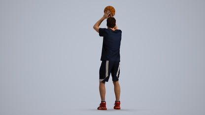 3D people model man sport, scanned human for 3ds Max rendering, front view render