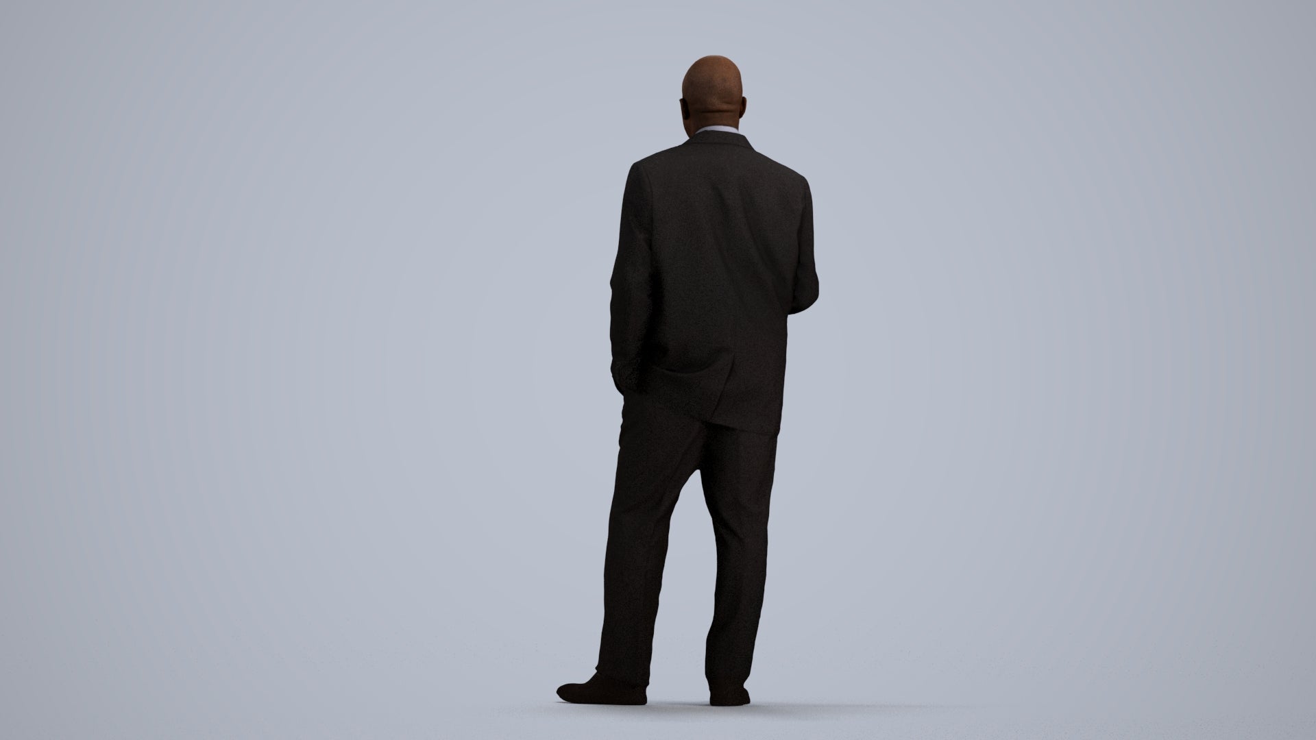 realistic 3D human man business, archviz people FBX OBJ for Blender, front view render