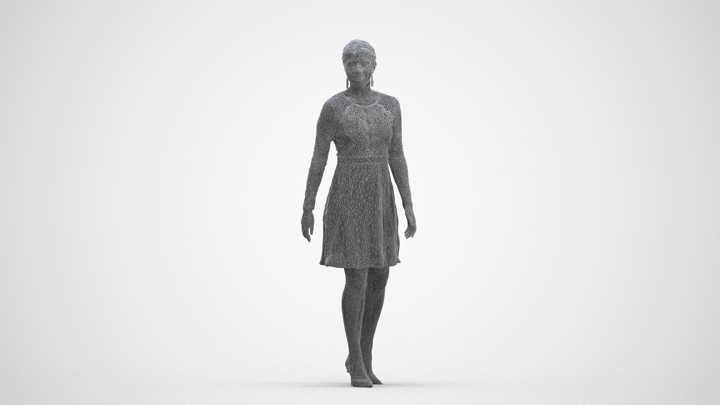 realistic 3D human woman formal formalaffairs, archviz people FBX OBJ for Blender, three-quarter front view render