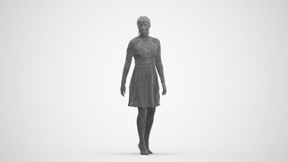realistic 3D human woman formal formalaffairs, archviz people FBX OBJ for Blender, three-quarter front view render