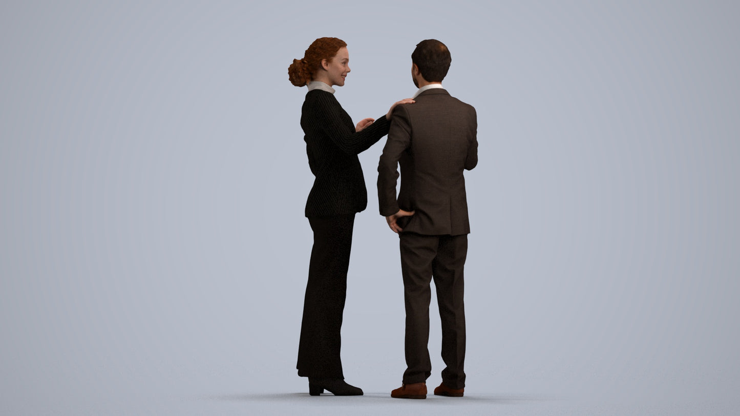 realistic 3D man business shopping, scanned archviz people for Blender and 3ds Max, front view render