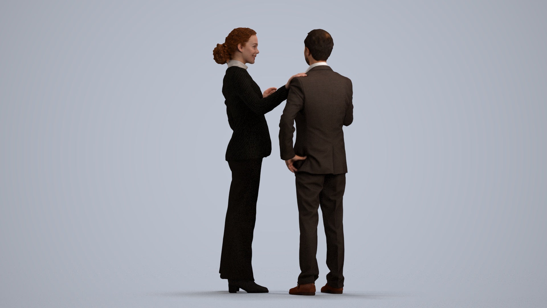 realistic 3D man business shopping, scanned archviz people for Blender and 3ds Max, front view render